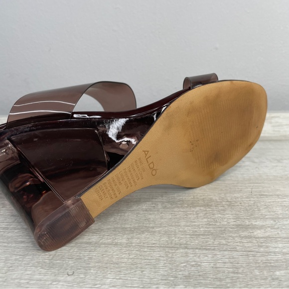 Aldo plum brown lucite wedge heels size 10 - Picture 9 of 14